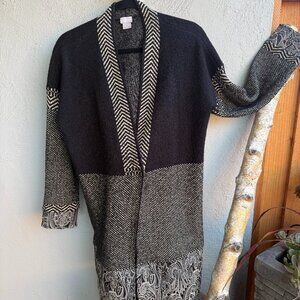 Chico's Jacket, black & tan, size 1 or M